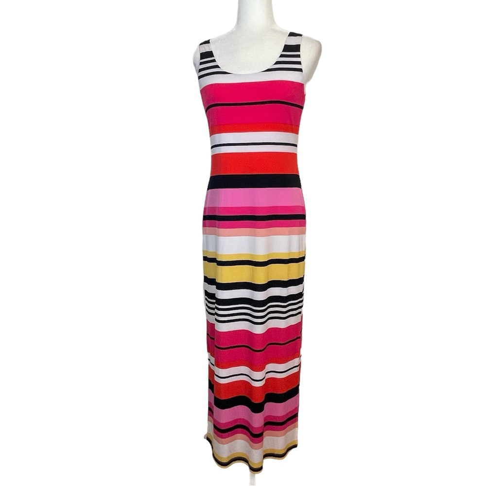 Jessica Howard Multicolor Striped Sleeveless Maxi Dress